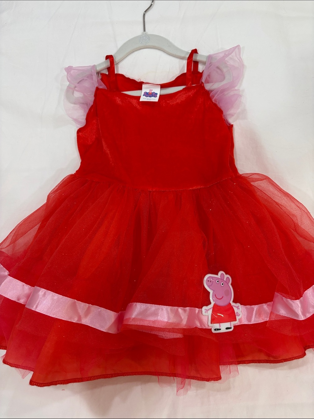 Peppa Pig Red and Pink Tulle Costume Dress- 2-3T